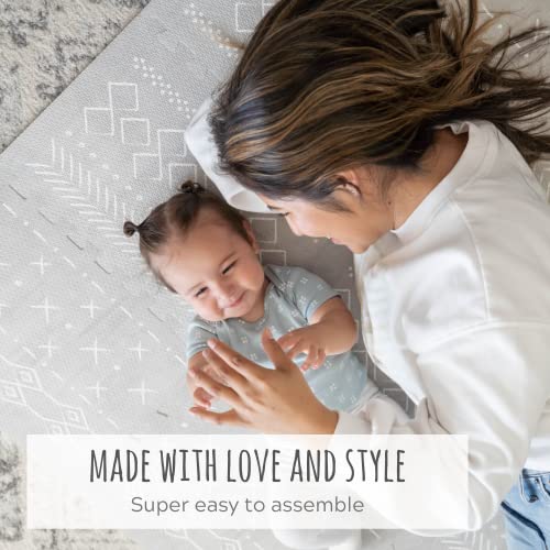 Stylish Baby Play Mat - Soft And Easy To Clean 5.6 X 4 Ft. Floor Mat Creates A Safe Play Area For Your Baby - The Perfect Modern Foam Playmat Fits Nicely With Your Kids Playroom Or Home Decor #TOP2