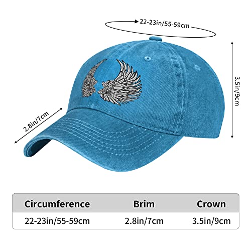 Yyfkxxf Angel Wings Stickers Unisex Fashion Washed Plain Baseball Cap Adjustable Classic Retro Cowboy Hat Dad Hat Trucker Hat Blue #TOP5