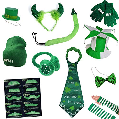 Funny Party Hats Saint Patrick’s Day Accessories – St Patricks Day Accessories - St Patrick's Photo Booth Props - Saint Patrick's Day Apparel - Saint Patricks Day Hats – Assorted 6 Pc Set