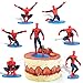 Gxhong Decoracion Tarta,7 Piezas Decoración de Pastel de Superhéroes Mini Modelo de Spiderman Decoración Pastel de Cumpleaños Decoración Spiderman Cake Topper,para Baby Shower,Fiesta de cumpleaños