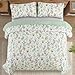 Anibedding Floral Quilt Set Queen Size,3 Pieces Flower Parrten Bedspread Coverlet,Garden Style Soft Lightweight Micorfiber Bedding Set with 2 Pillowcases for All Seaaon.(96