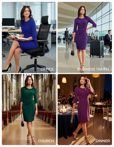 Image of GRACE KARIN Work Dresses for Women 3 /4 Sleeve Sheath Business Dress
