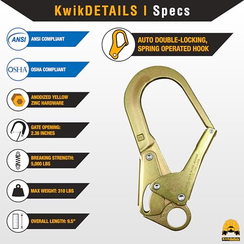 KwikSafety - Charlotte, NC - Bond N-3630 Rebar Hook (Double-Locking) Heat Treated Forged Steel Connector PPE Fall Arrest Hardware