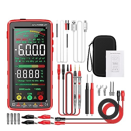 スマートデジタルマルチメータタッチスクリーン 6000 カウント AC/DC 電流計電圧計充電式オームダイオード NCV マルチメータテスター(682 PRO)
