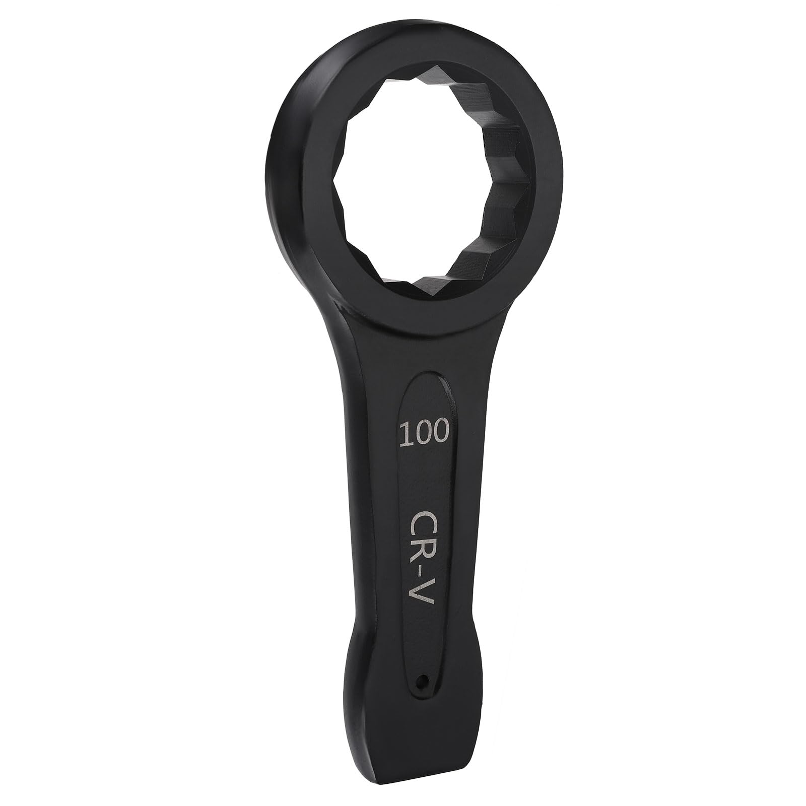 sourcing map Slogging Box End Striking Ring Wrench 100mm Metric CR-V Steel 12-Point Flat Strike Wrench Baking Paint Single Head Spanner Hand Tool for Mechanical Automotive Repair — image 1
