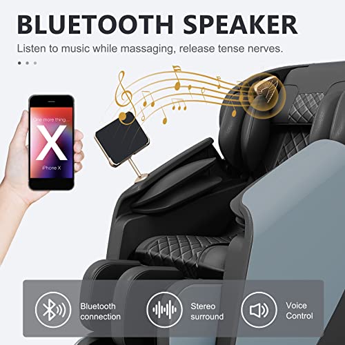 Bilitok Massage Chair Recliner With Zero Gravity Heating And Bluetooth Functions Foot Roller, Airbags, Neck Shoulder Back Calf And Foot Massager, Easy To Use At Office And Home #TOP4