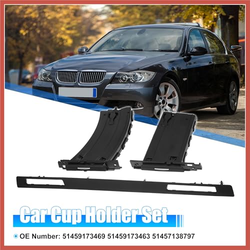 Set 3 piezas portavasos retráctiles para BMW Serie 3 E90-E93 miniatura 2