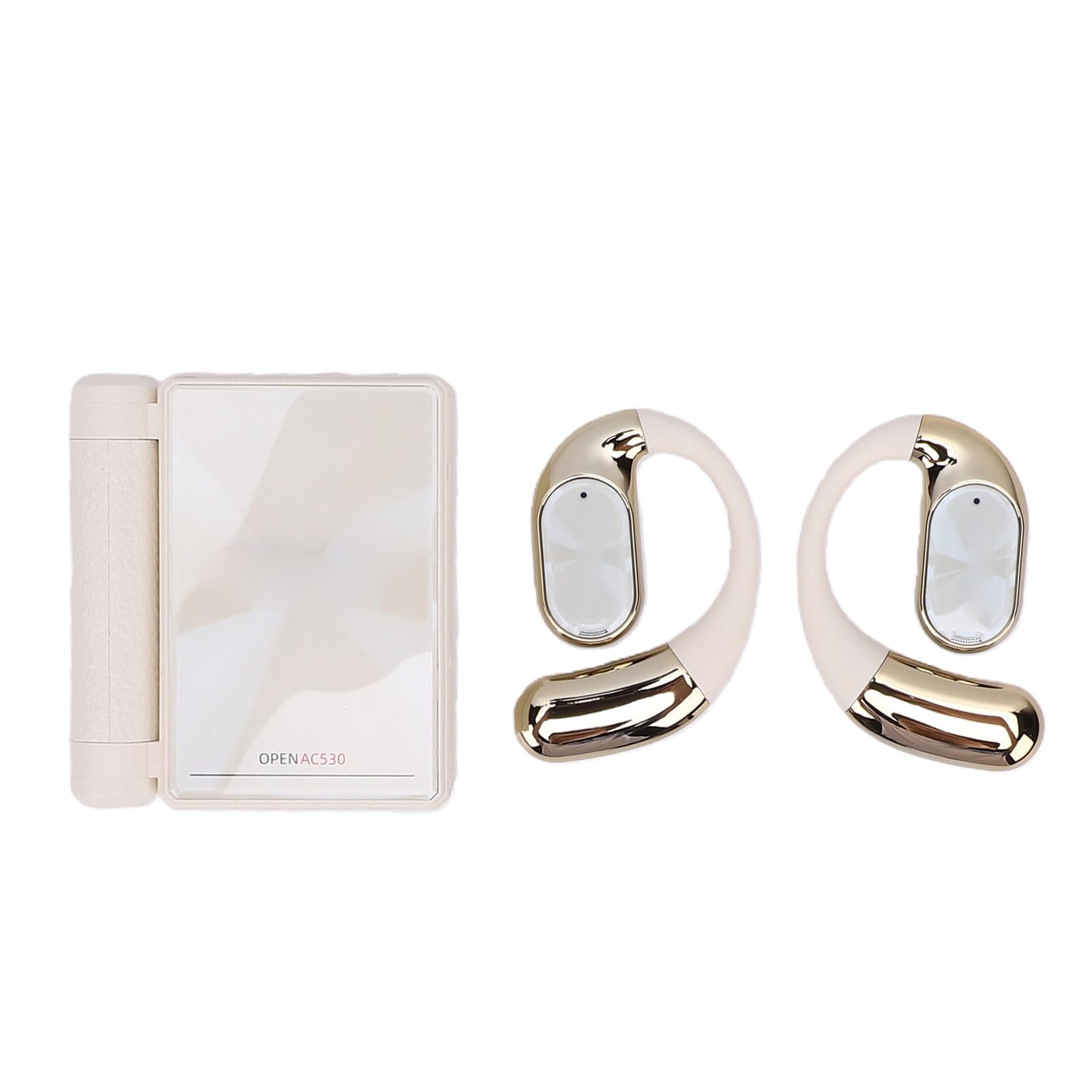 Auricolari Bluetooth, Auricolari con Cancellazione del Rumore de'orecchio Aperto a Doppia Piega (WHITE)