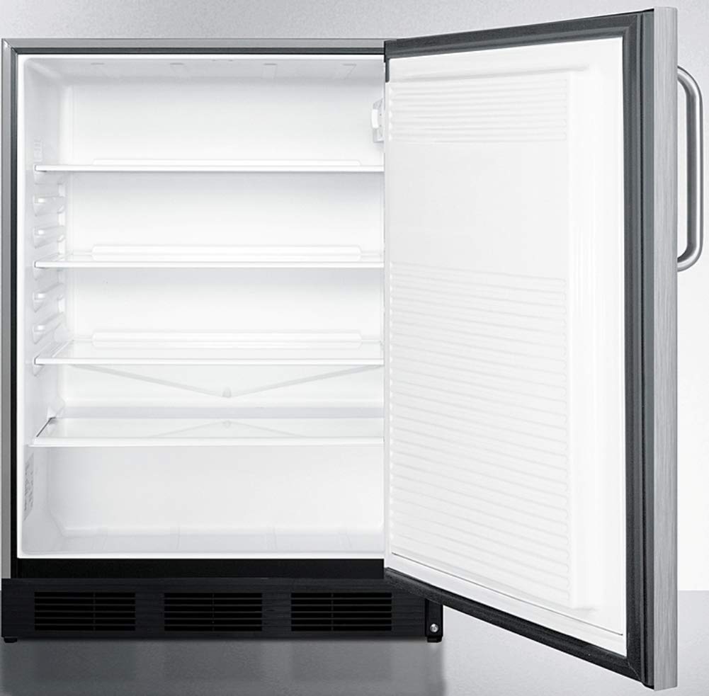 Summit 24” Refrigerator, Built-In, Outdoor Refrigerator, 5.5 Cu.Ft. Capacity, Stainless Steel- Spr7bosst on Fridge.com - View 3