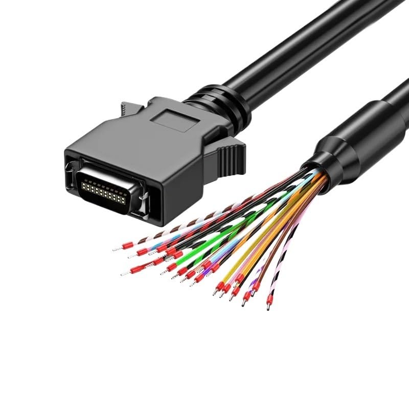 Connection Cable with Terminal CN14/20/26/36/50 Pin Loose Wire Signal Head Shielded Line for Yaskawa Cord(CN20P-Buckle Style,0.5M)