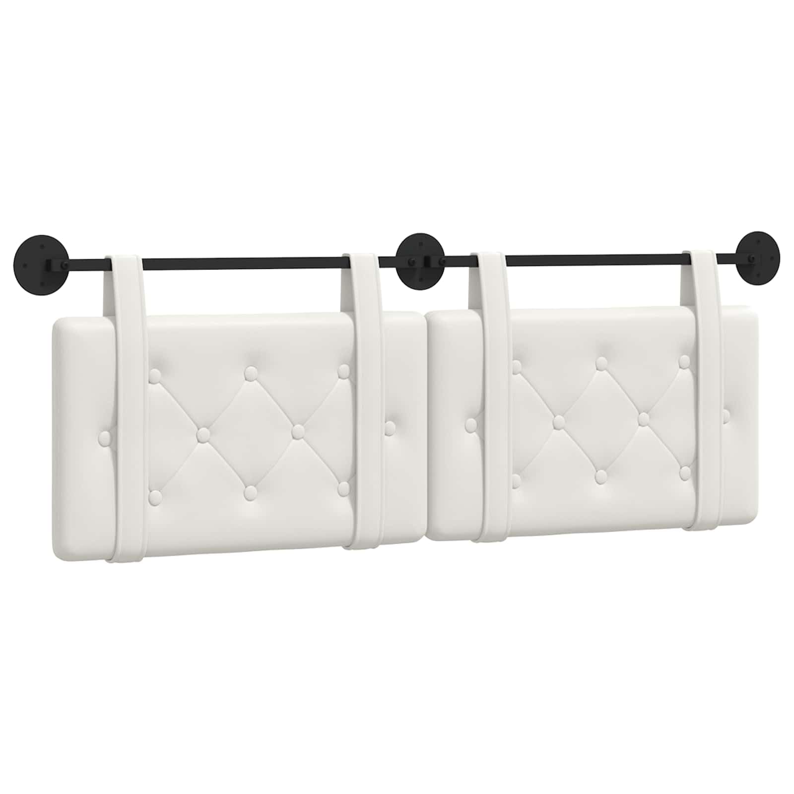 vidaXL Testiera sospesa Bianco Similpelle, Testiera da Letto Elegante, Montaggio a Parete, Schienale in Schiuma, Design Minimalista Contemporaneo