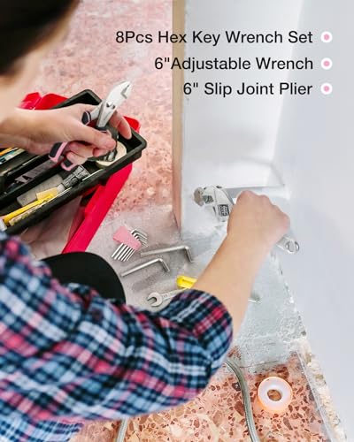 image for WORKPRO Pink Tool Kit - 236 Pieces Pink Tool Set with Easy Carrying Ro