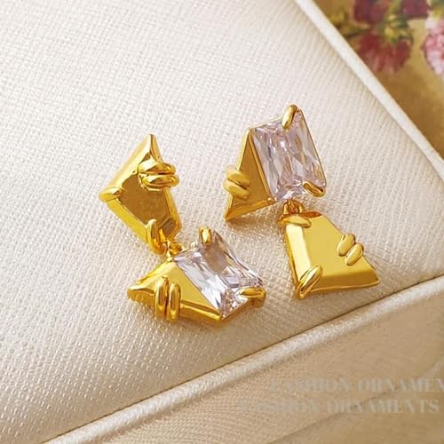 Pendientes stud mujer irregular asimétrico cómodos que no pesan nada 4