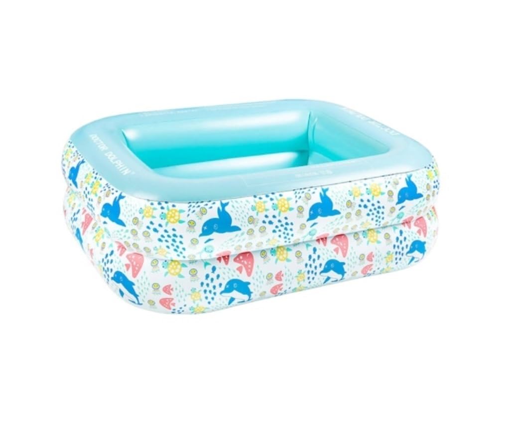 asdchZen inflatable swimming, Inflatable Castle Aerated Swimming Pool Outdoor Gardens Use Above Ground Summer Paddling (Blue 150 * 110 * 60cm)