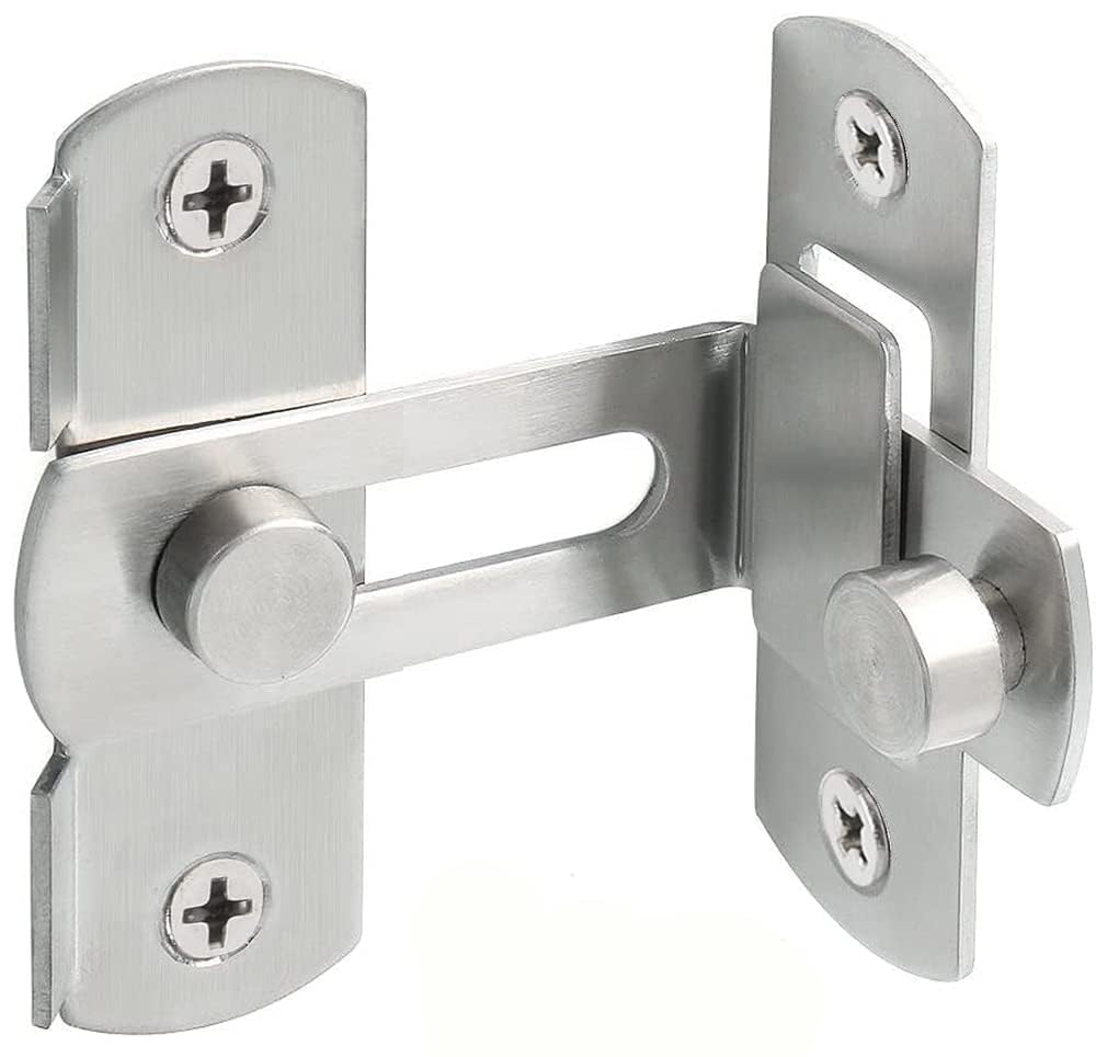 Flip Door Latche Lock | Stainless Steel Safety Hook Sliding Antique Lock, Gate, Wine Cabinet Closet Stopper/Door Lock Barn, Bathroom,Garage, Window, Sliding Door 90 Degree (Pack of 1)-image-47