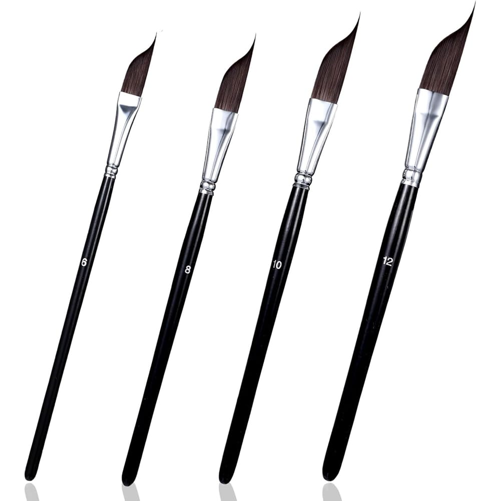 Onchdbfhuu Paint Brushes for Watercolor Pinstriping- 4Pcs Knife-Shaped Striper Brush Set S for Detail Fine Lines