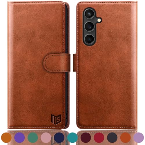 SUANPOT for Samsung Galaxy S23 FE Wallet case ?RFID Blocking? Credit Card Holder,PU Leather Flip Folio Book Phone case Cover Women Men for Samsung S23 FE 5G case Wallet Light Brown