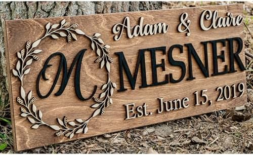 Family Name Sign | Last Name Sign | Custom Wood Sign | Establishe...