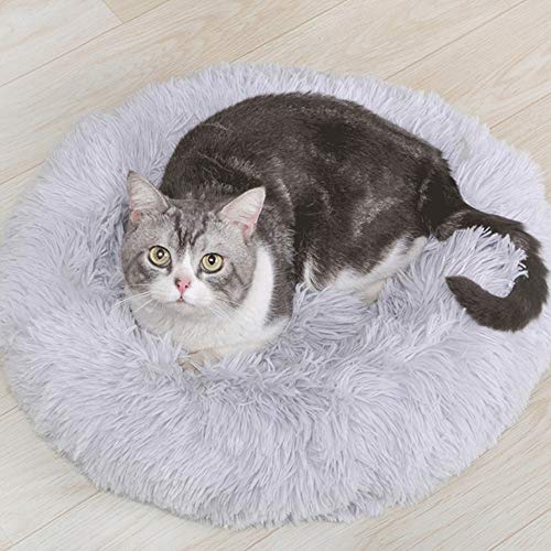 Cama de lã para cachorro,Cama Fofa de Lã para Cachorro Almofada Macia de Pelúcia Redonda para Ninho