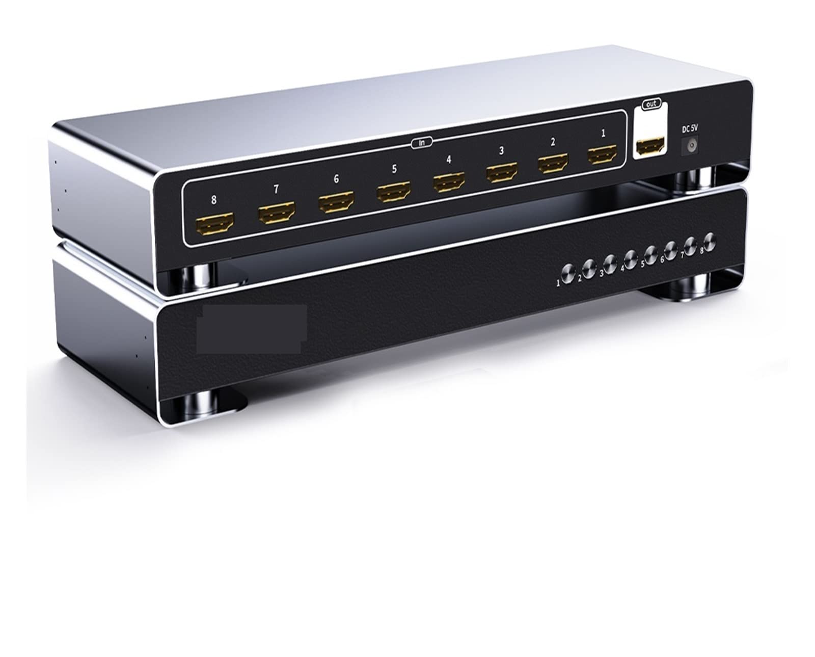 HDMI-Switch-Splitter, 4K HDMI Switch 8 In 1 Out Video Switcher 8 Ports for Host Laptop PS3/4/5 Xbox Sharing Monitor TV Projektor Einfach einzurichten