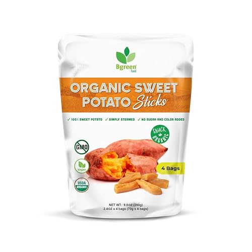 Big Green Organic Food - Organic Sweet Potato Sticks, Healthy Snack, Single Ingredient, Gluten-Free, Non-GMO, All-Natural, Perfect for Kids & Adults, Vegan, 9.8oz (1 Pack, Sweet Potato)