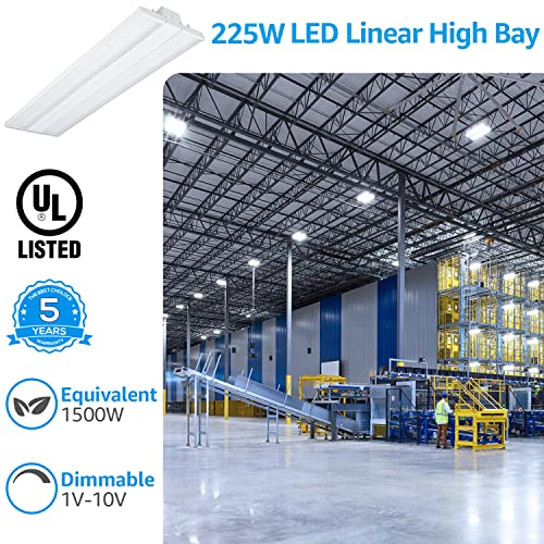 Leonlite Led Linear High Bay Light, 4Ft 225W, 1500W Eqv. 130Lm/W, 120-277V, High Bay Led Shop Lights, 1-10V Dimmable 5000K Daylight, Commercial Led Hanging Shop Lights For Warehouse, Garage, Ul Listed #TOP1