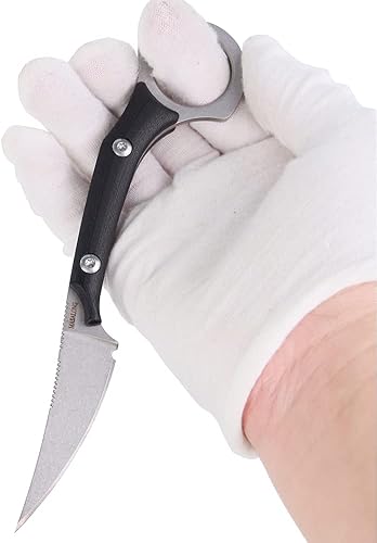 Miniatura 7 de MASALONG Colmillos de jabalí kni225 karambit mini cuchillo táctico (lavado de piedra blanca)