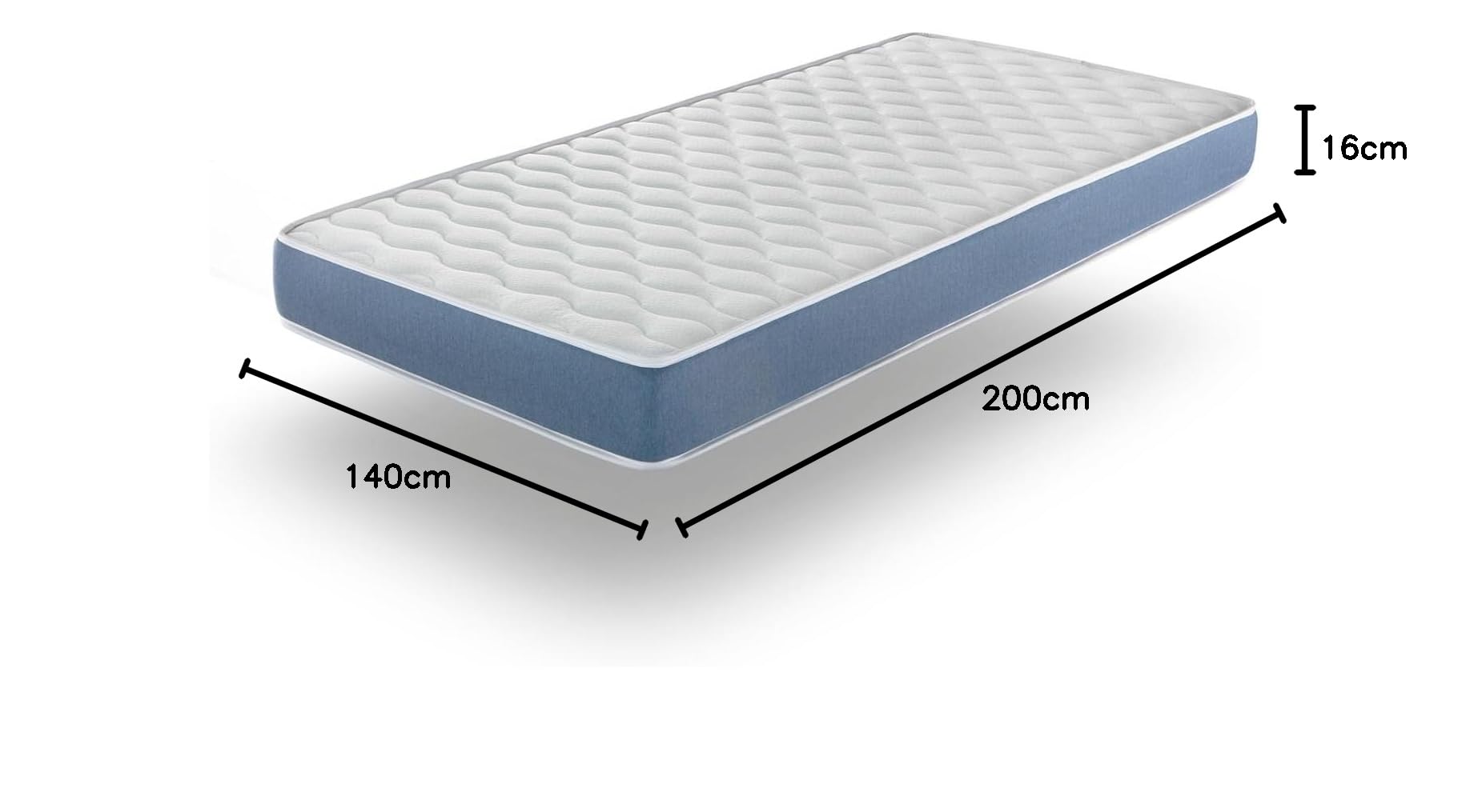 Colchon de espuma 140X200 AURUM Altura 16 CM Ergonomico y transpirable