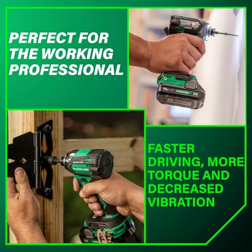 Image of Metabo HPT 18V Cordless Triple Hammer BOLT Impact Driver Kit, WH18DC | 1 /4-Inch Chuck, Lithium-Ion Batteries Included, Compact Lightweight Power Tool, Carrying Case, Charger
