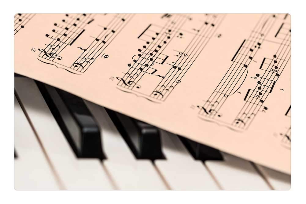 LESGAULEST Doormat Floor Rug/Mat (23.6 x 15.7 inch) - Piano Music Score Music Sheet Keyboard Piano Keys