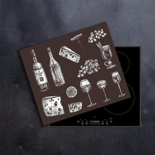Cubierta Para Vitrocerámica De 3 Piezas - Protector Contra Salpicaduras Y Tabla De Cortar De Vidrio Templado, 30 X 52 Cm
