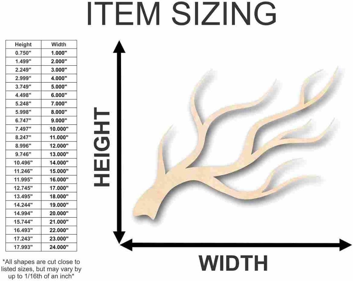 Unfinished Wood Tree Branch Shape Fall Winter Craft up to 46" DIY 20" / 1/2"