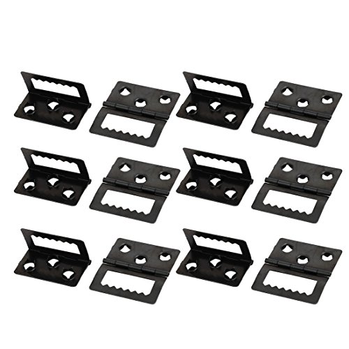 Image of Aexit 32mmx20mmx5mm Photo Construction Hardware Picture Frame Back Hinge Backplane Black 12pcs Model:10as416qo101