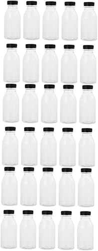 BESPORTBLE 30 botellas de jugo de leche, jarra de vidrio con tapa, recipientes de bricolaje, botellas de agua transparentes, botellas de agua,