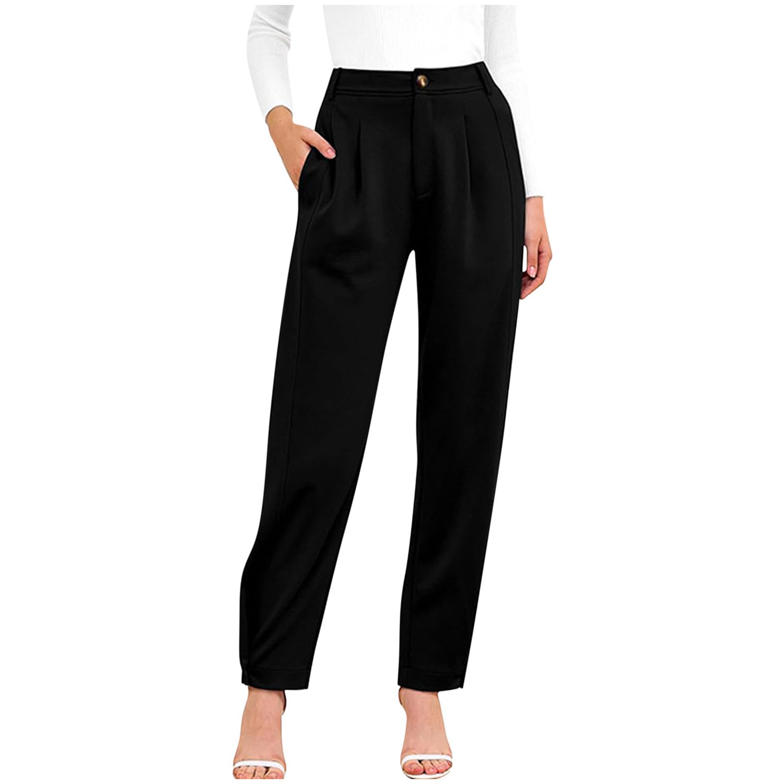 High Waisted Work Pants for Women Business Casual Slim Fit Office Pants Tall Dressy Pants for Women Elegant