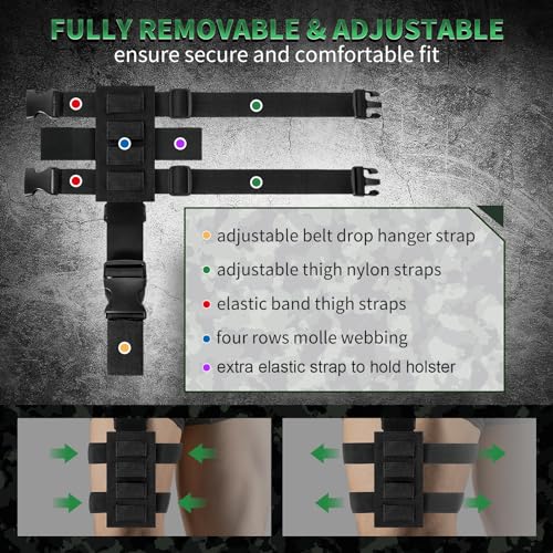 Eurobird Adjustable Tactical Drop Leg Holster Right/Left Handed - Universal Thigh Gun Holster For Men Women thumb #1