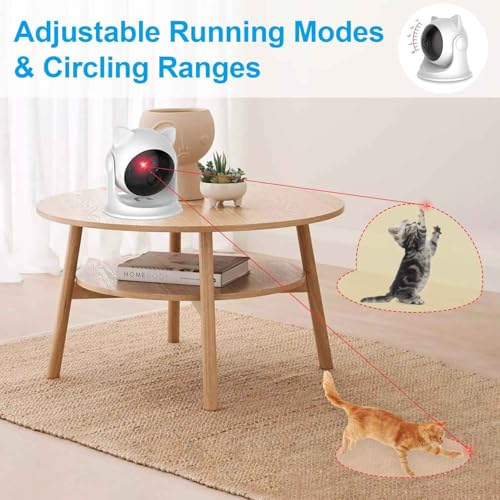 VOVIGGOL Automatisches Katzen Laser Spielzeug für Katzen Kätzchen Hunde Haustiere, Auto Katzenspielzeug Interaktives Katzenjäger Spielzeug mit USB C Wiederaufladbare &Einstellbare Bereiche