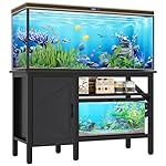 YITAHOME 55-75 Gallon aquarium stand with Power Outlets, Heavy Duty Metal Fish Tank Stand, Cabinet for Fish Tank Accessories Storage suitable for Fish Tank, Turtle Tank, 880LBS Capacity, Black