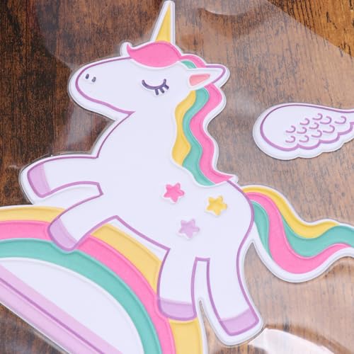 Adhesivo de pared unicornio 3D luminoso con efecto fosforescente miniatura 4