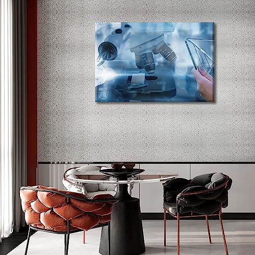 Image of TUMOVO Scientists and Scientific Experiments Artwork Home Decor Posters and Prints Medical Wall Art for Living Room 1 Pieces Medicine Concept Wall Decor Framed Ready to Hang (16 inch Wx24 H)