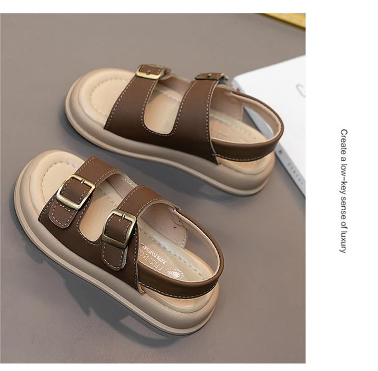 He&Yingmin Unisex-Child Slide Sandals Adjustable Double Buckle Beach Shoes for Girls and Boys3