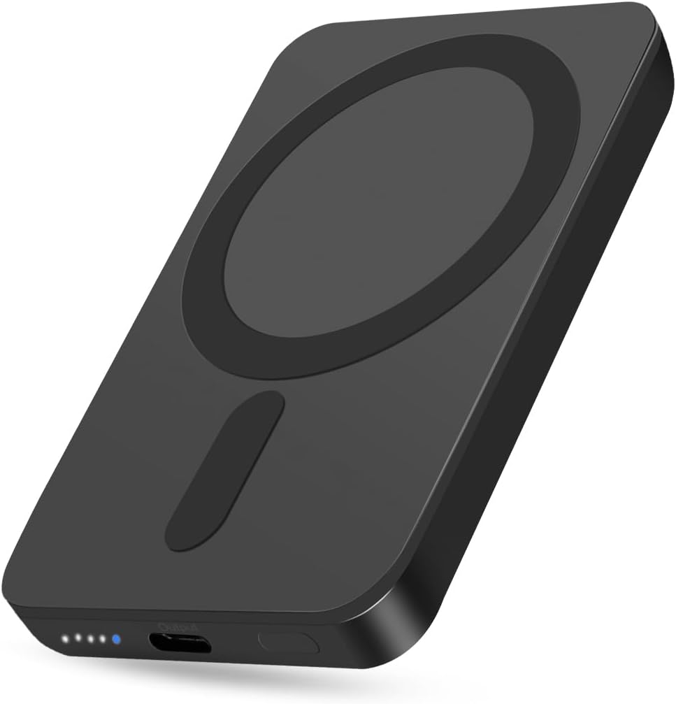 Miady MagSafe-Compatible Portable Charger, 5000mAh Wireless Portable Charger, Magnetic Power Bank for iphone16/15/14/13/12, Battery Pack with 12W USB-C Charging Miady MagSafe-Compatible Portable Charger, 5000mAh Wireless Portable Charger, Magnetic Power Bank for iphone16/15/14/13/12, Battery Pack with 12W USB-C Charging