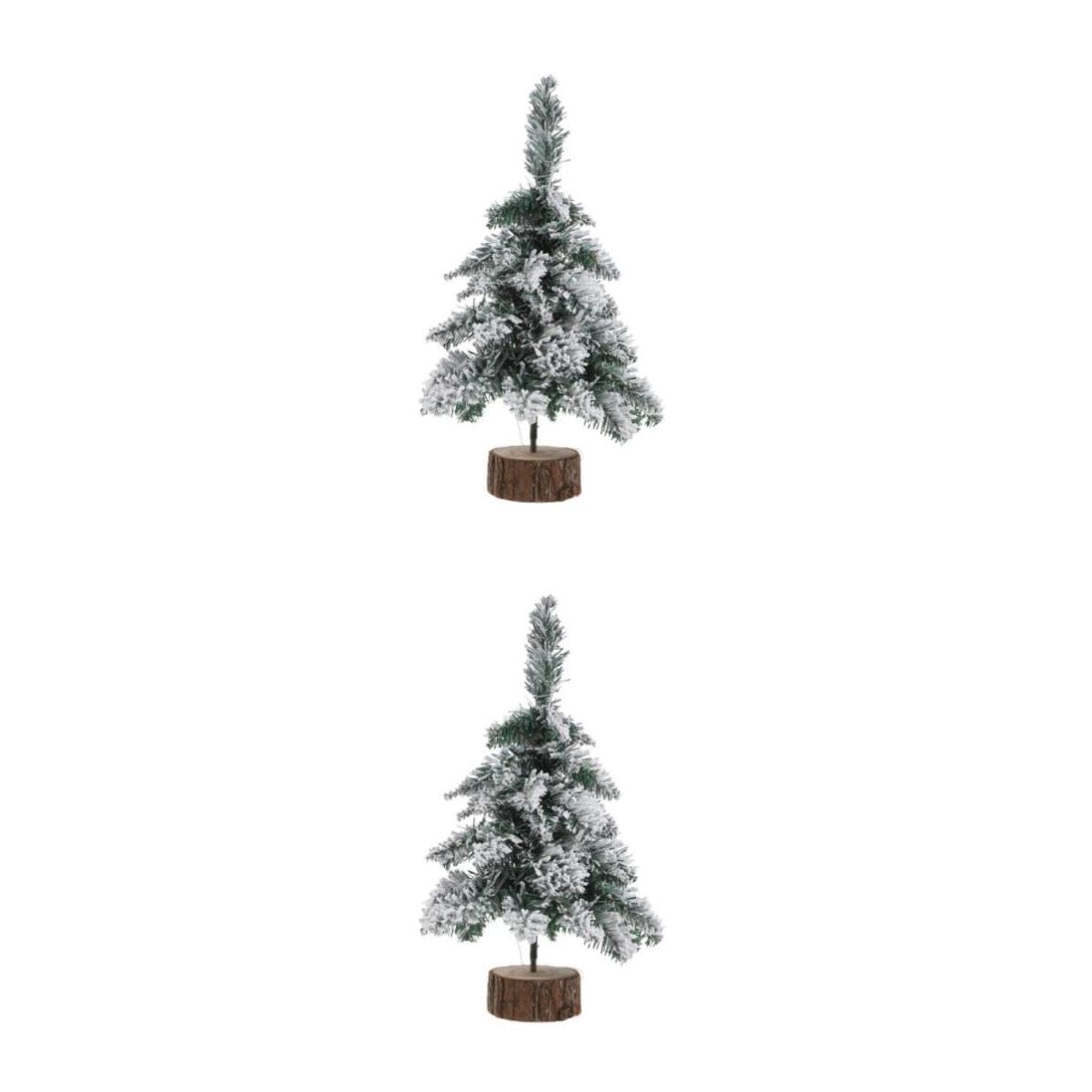 Toyvian 2 Pezzi Albero di Natale Mini da Tavolo Bianco in Pvc con Luci LED