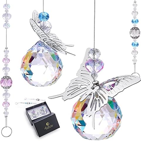 Sun Catchers - Hanging Butterfly Crystal Suncatchers for Window Room Decor, Made of Prism Glass, Ideal Gifts for Women Cover