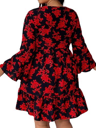 Image of Plus Size Summer Dresses for Women Casual Short Sleeves A Line Midi Dress