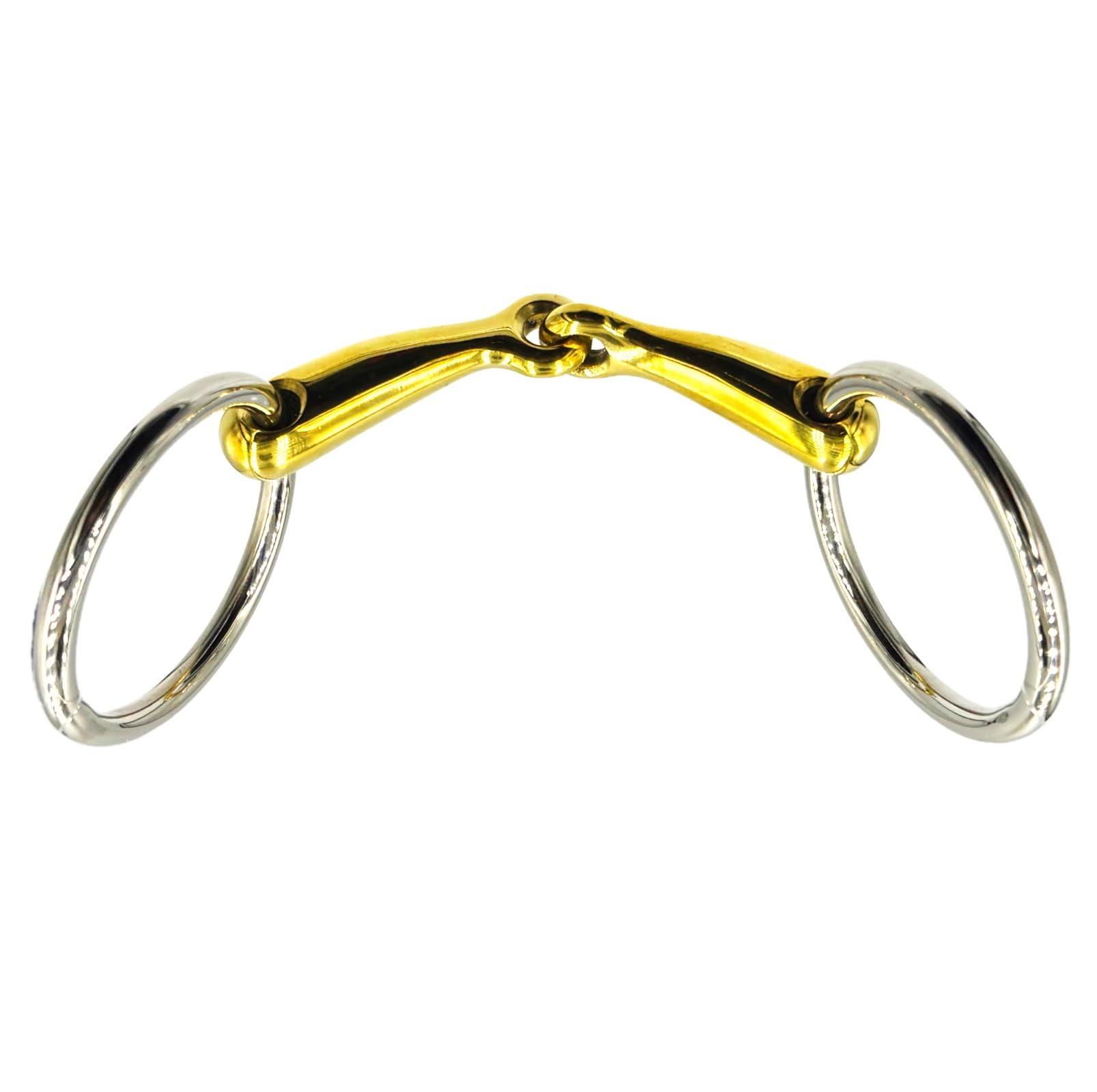 ES0273 Gebiss Wassertrense Einfach Gebrochen aus Kupfer und Edelstahl Ringdurchmesser 60 mm Gebissstärke 14 mm (13.5 cm)
