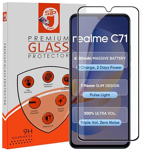 Image of Premium HD+ Tempered Glass Screen Protector Guard Compatible For Realme C71 4G (6.75 Inch, Pack of 1) | Edge to Edge Coverage With Easy to installation kit for Smartphone