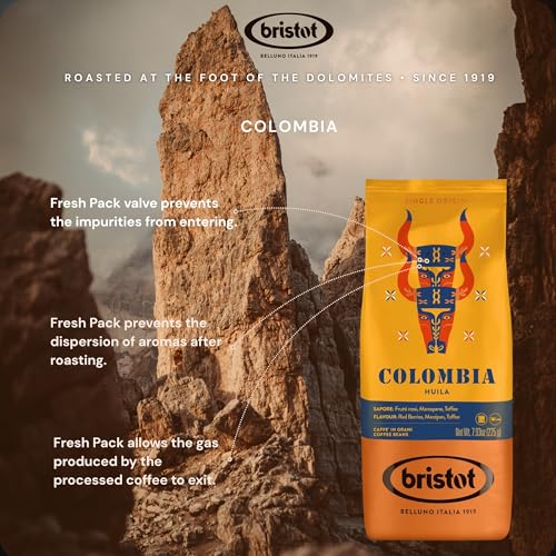 Bristot Colombia Huila Café Espresso en Grano 225 g miniatura 3