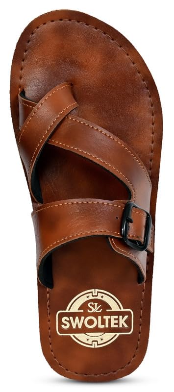 Image of Stylish Flip Flops and Slippers for Men | Comfortable & Lightweight Rubber Chappals Anti-Skid, Durable, Casual Footwear for Home & Outdoor Use (ALL-SWOLTEK-SL-25-02-SL-25-02 PT)
