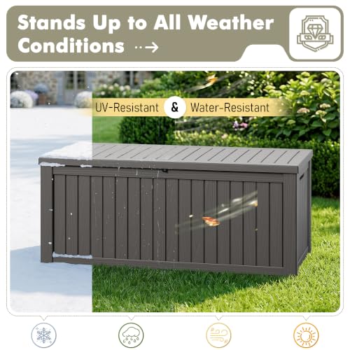 Image of Outdoor Storage Box Waterproof, 200 Gallon Deck Box for Patio Storage